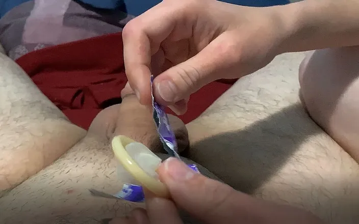 Angel Sky69: She jerks me off with a condom and I cum...