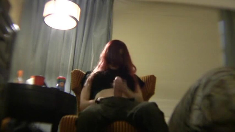 Solo Austria: Kinky redhead teen showing you how to jerk with strap-on