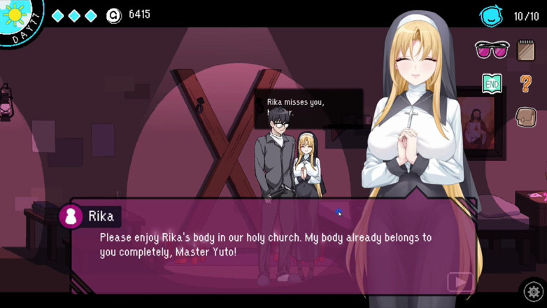 NSFWOtaku: Hentai hra - Church Hentai Sexuální scény 3 (Rika The Lewd Nun Hrdinky) -...