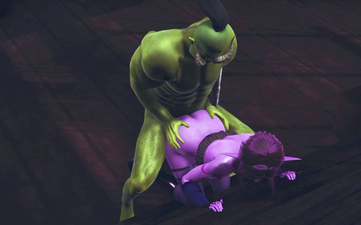 Waifu club 3D: Orc fucked an elf in the ass
