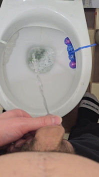 Horny Playing with My Big Dick and Pissing to the Toilet. Closeup POV