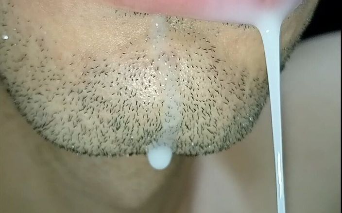 Rey rey: 내 입에 사정하고, 정액을 가지고 놀고, 삼키기, 클로즈업, 음란한 게이, 혀, 슬루피