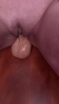 Squirting as I Fuck My Suction Cup Dildo