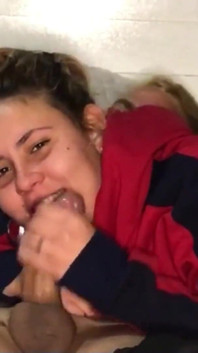 18 Year Old Stepsister Takes Big Load of Cum in Her Mouth