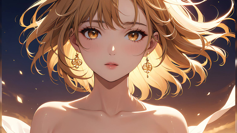 LustRender: Golden Breeze: ड्रीमी ग्लो वाली सुंदर युवा महिला