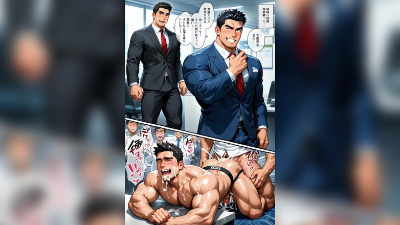 AI Blk: Riesiger schwanz, schwuler analfick mit sperma