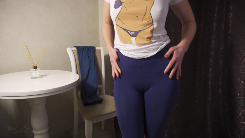 Teasecombo 4K: 本当のアマチュア自家製レギンスとジーンズのお尻いじめ