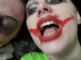 Goddess Misha Goldy: Two crazy clown girls dangle you above their hungry mouths...