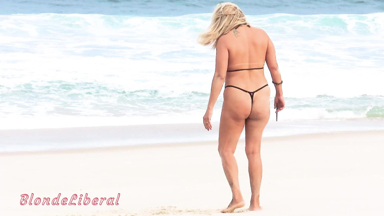 BlondeLiberal: With Micro Bikini on Rio Beach
