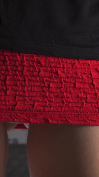 Under skirt white panties flashing from the front