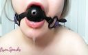Alison Sparks: Ballgag, drooling and messy spit play