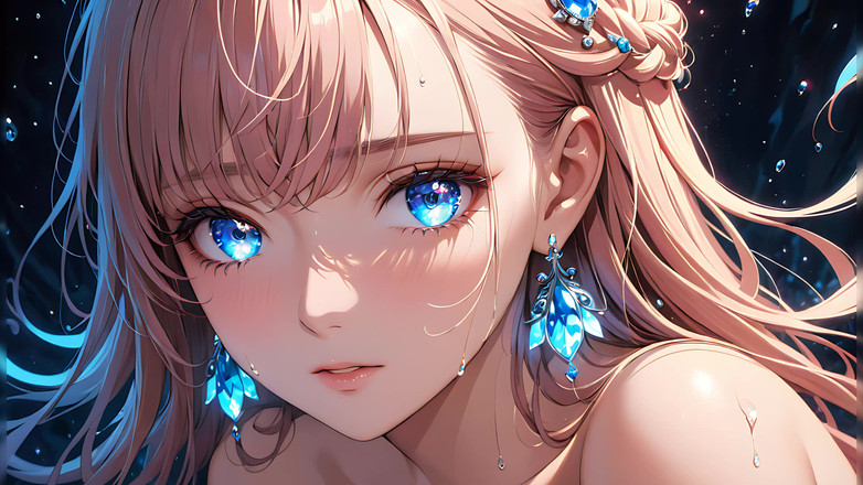 LustRender: Éterické emoce - Ai Dívka se zářícími slzami v intimním detailu