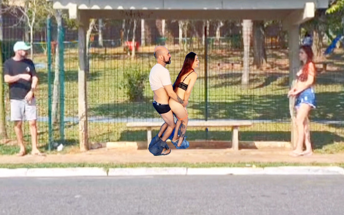 ksalnovinhos: Sex uprostřed lidí venku na autobusové zastávce spousta šílenství