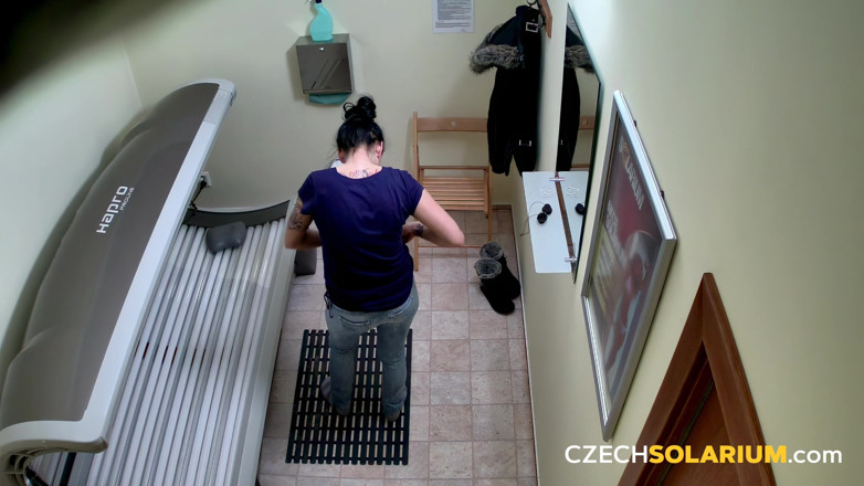Czech Solarium: Czech Solarium 16: Shaved Pussy Spread Wide for a Naughty Solarium...
