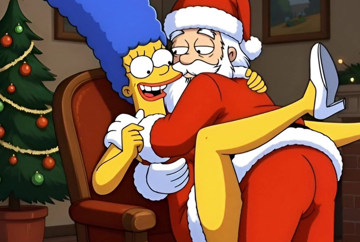 Octopussy Lovers Club: Санта-Клаус трахает замужнюю домохозяйку Мардж Симпсон на Рождество