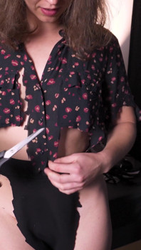 Hot Secretary Rips Clothes off Till She Almost Naked