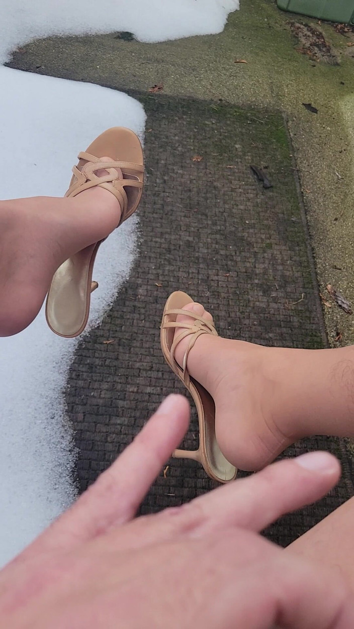 Feet Lover: Draußen nylons und high heels zu tragen