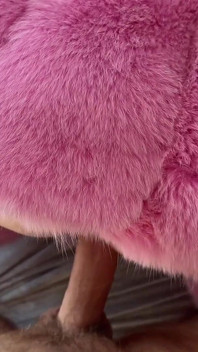 Sexy Pink Bunny in Fur Suit Get Fucked and Creampied! Fur Masturbation