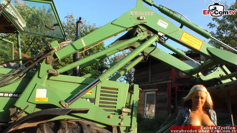 EroCom: Blonde with small tits seduces a farmer to have sex...