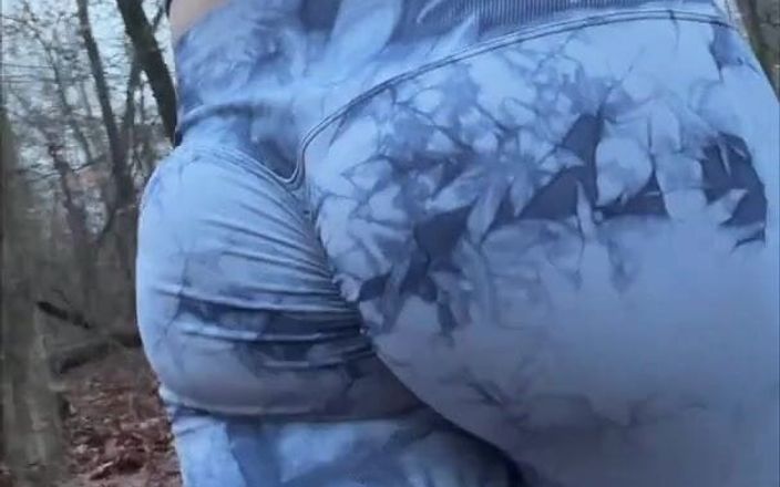 Littlebutt productions: Bubble butt femboy walking in leggings outdoors