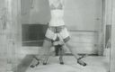 Vintage megastore: Antique brunette suspended and punising by her domina