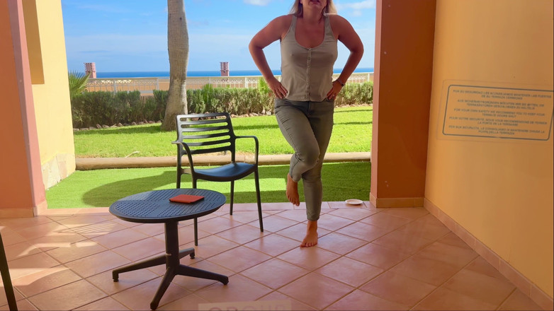 Emma Voyeur: Locked on the Balcony - Desperate Piss in My Jeans