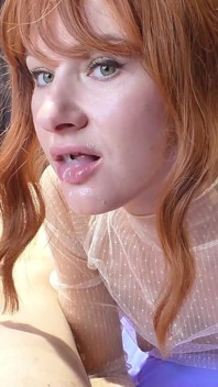 Cute Redhead Beauty Brings Guy to Cum in Mouth with Skillful Deepthroat