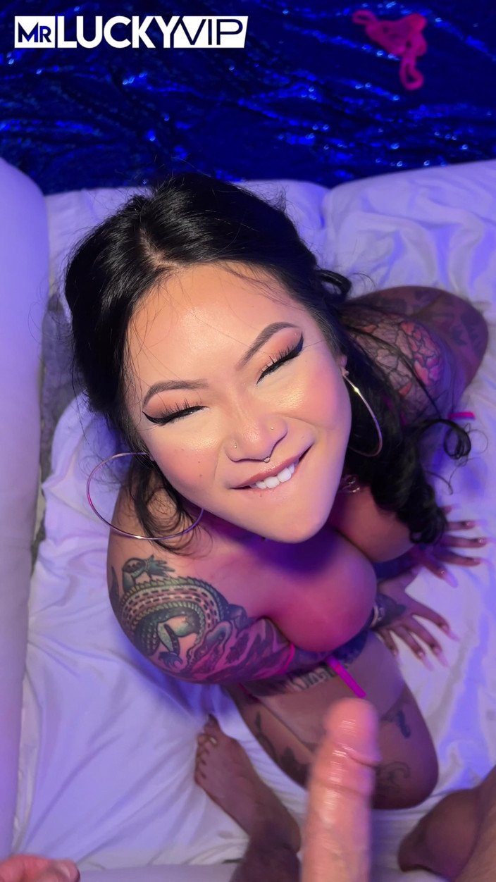 Mr Lucky VIP: Connie Perignon Is a Curvy Tattooed Cum Swallower