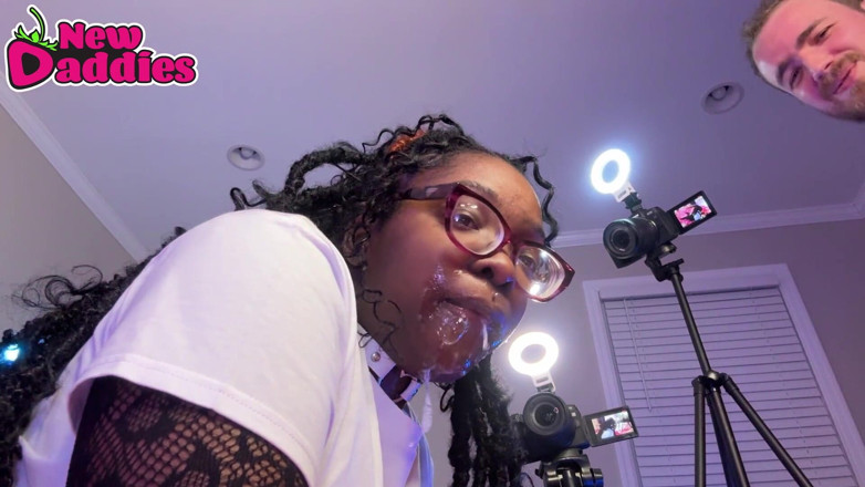 NewDaddies: Premium Ebony Throat - Bwc Face Fucking Big Tits Black Babe