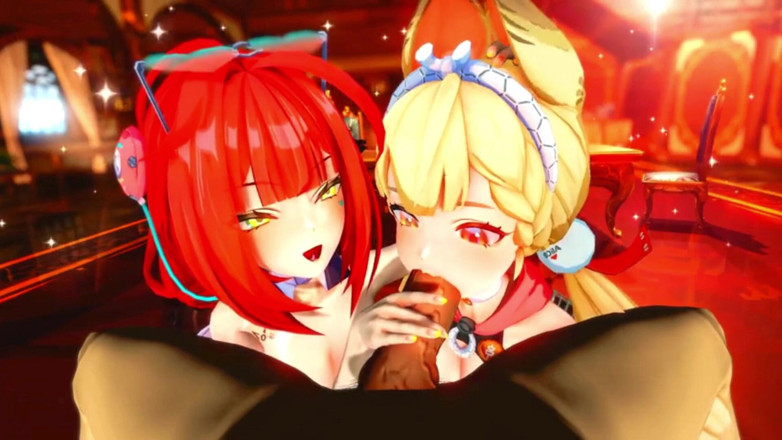 NSFWOtaku: Zenless Zone Zero - FFM Yuzuha and Alice Swap Cock and...
