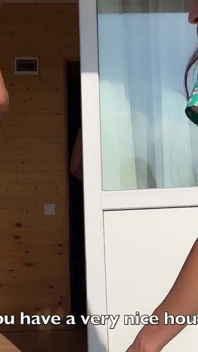 Trojité stříkání na obličej pro vesnickou děvku - veřejný cumwalk
