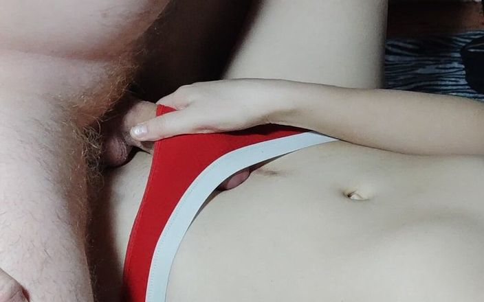 Alena Coq: Red Panties Are a Good Color to Cum on.