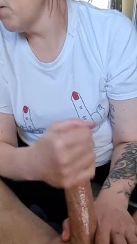 Receiving a Oily Lubed Handjob While Wife Talks to Her Friend Full Video