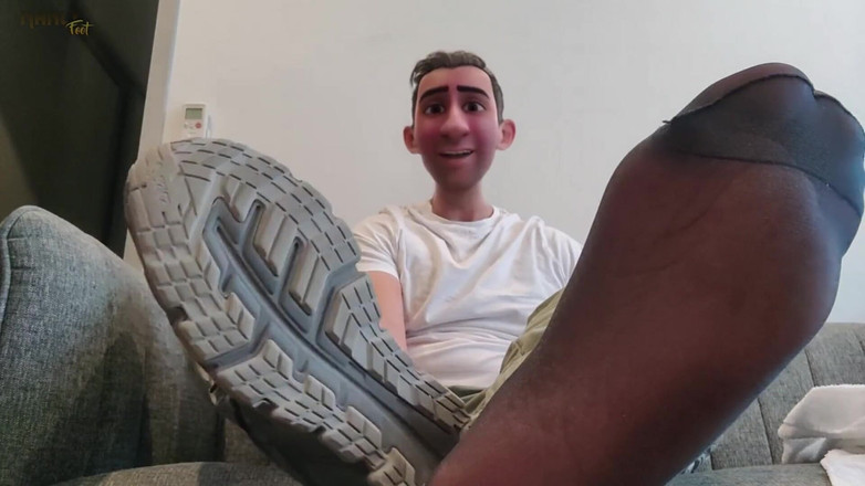 Manlyfoot: Ayah tiri Gay - Stink Out! - Latihan dalam stoking semata-mata hitam...