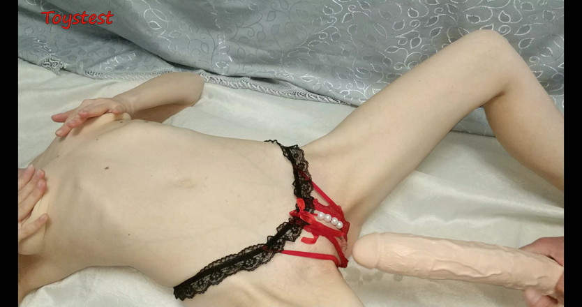 Toystest: Wife Asked to Stretch Her Pussy with a Big Dildo