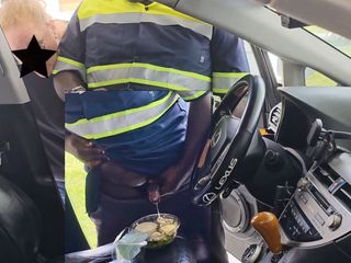 Big ass BBW MILF: OMG!!! Female customer caught the food delivery guy jerking off...