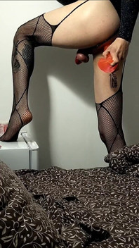 Seductive Redhead Slut Cums From Anal with Locked Clit