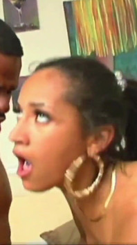 Ebony-skinned Indian fucks black cock to enjoy cum