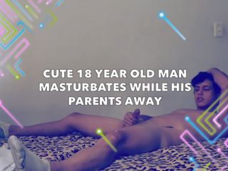 Evan Perverts: प्यारा 18 साल का आदमी हस्तमैथुन करता है जबकि उसके मम्मी-पापा दूर हैं