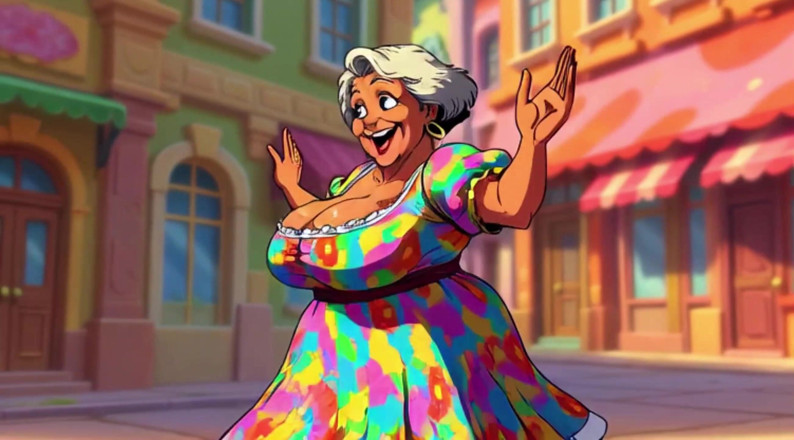Huge Boobs: Big Boob Grans Dancing Animation