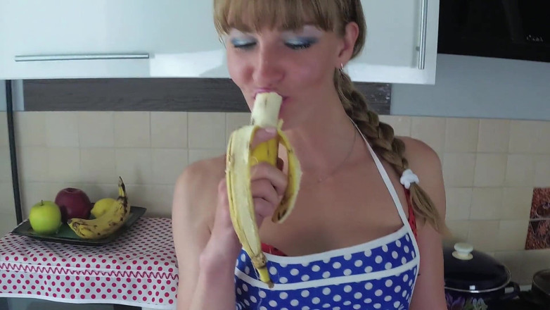 Sasha Bikeyeva: Hot milf sucks dick and fuck doggystyle in the kitchen....