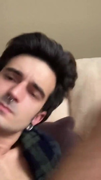 Wanking on the sofa