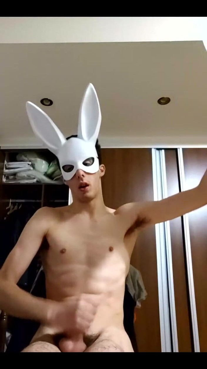 Floatie Boy: Bunny Looner Blowing up Big Balloons While Jerking off on...