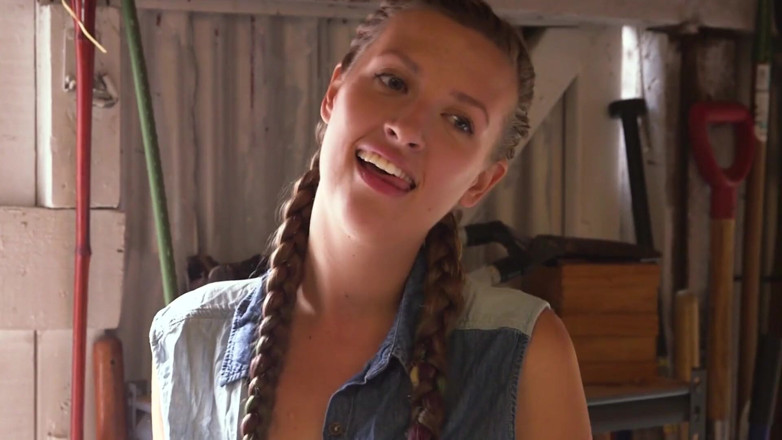 Girls Out West: Hairy lesbian blonde and cute small titted teen fuck in...
