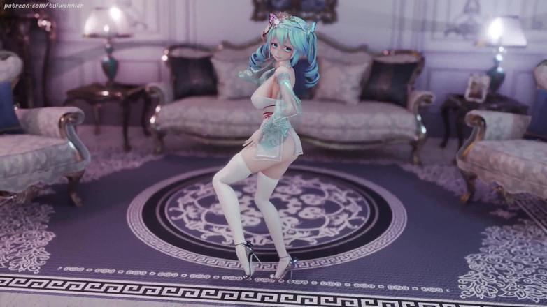 MikuMotion: Hatsune (g)i-dle - Queencard Ratu Seragam Erotis Striptis Payudara Kolosal Bergetar