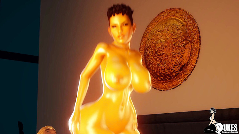 Dukes Hardcore Honeys: Succubus auriu cu țâțe uriașe are parte de o pulă uriașă...