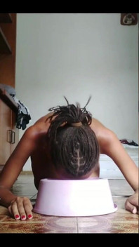 A Naughty Little Showing off While Eating Her Breakfast