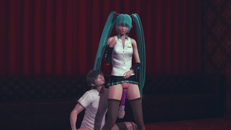Waifu club 3D: Miku fucked with a vibrator until she cummed