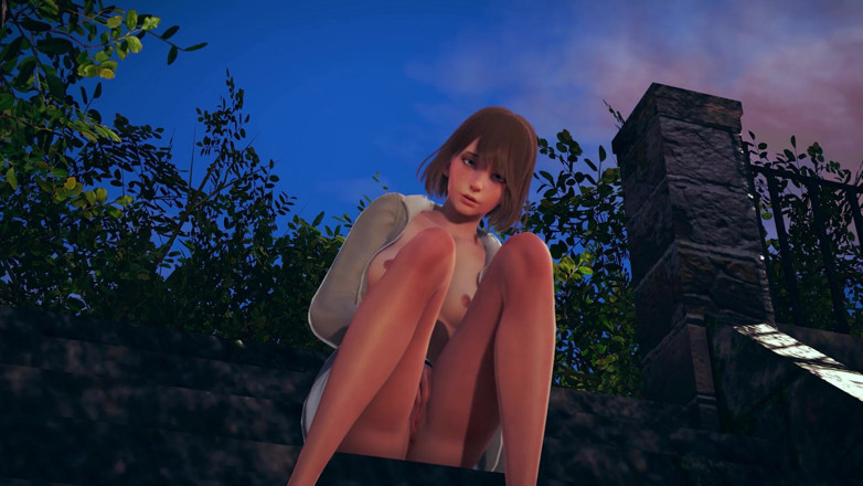 Waifu club 3D: Max melancap pepeknya di taman belakang