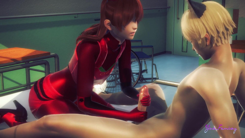 Yaoitube: Evangelion Asuka - is Asuka Femboy klaar om al dat sperma...